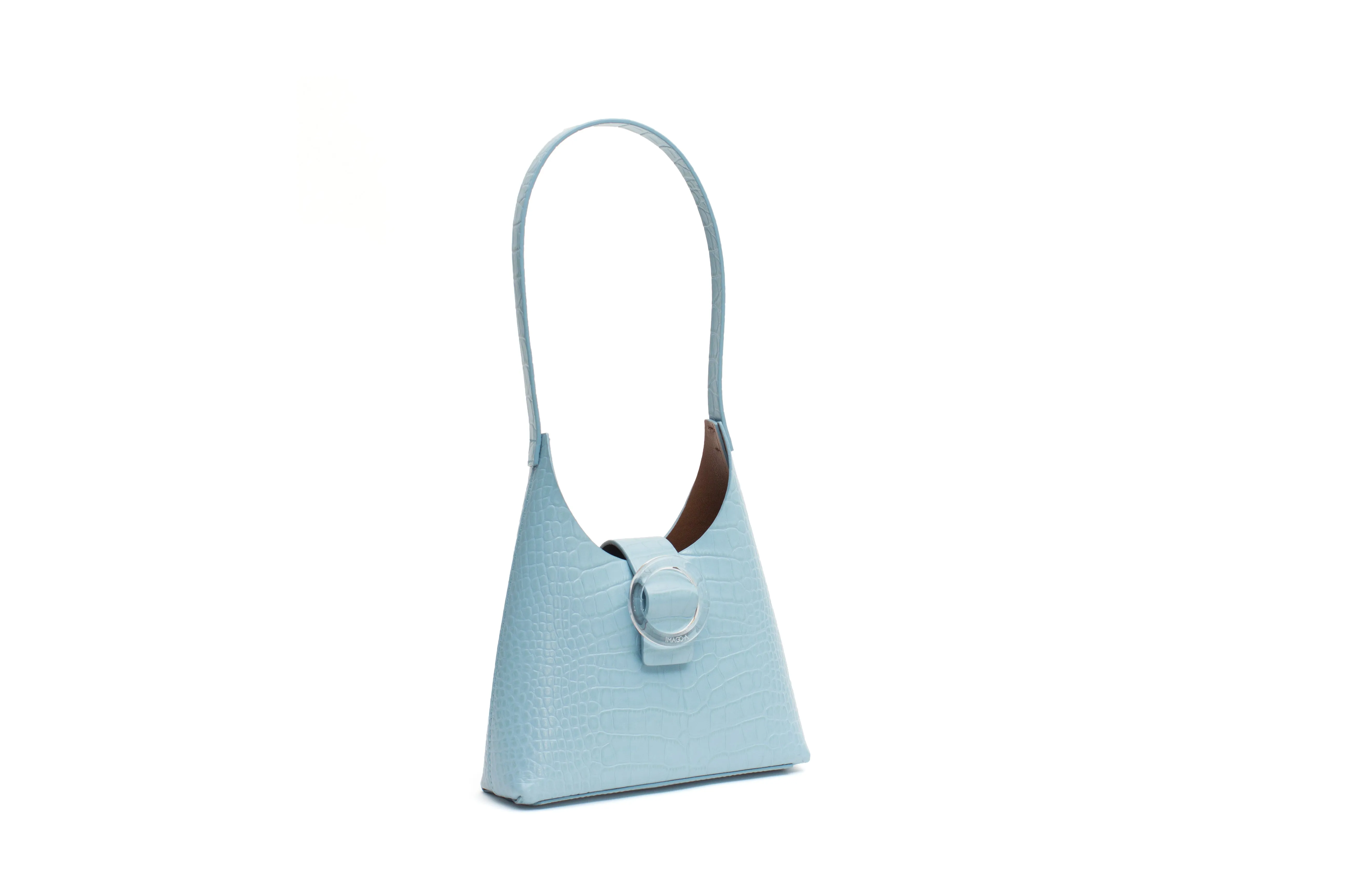 Nº44 Lucite Buckle Mini - Pale Blue Croc