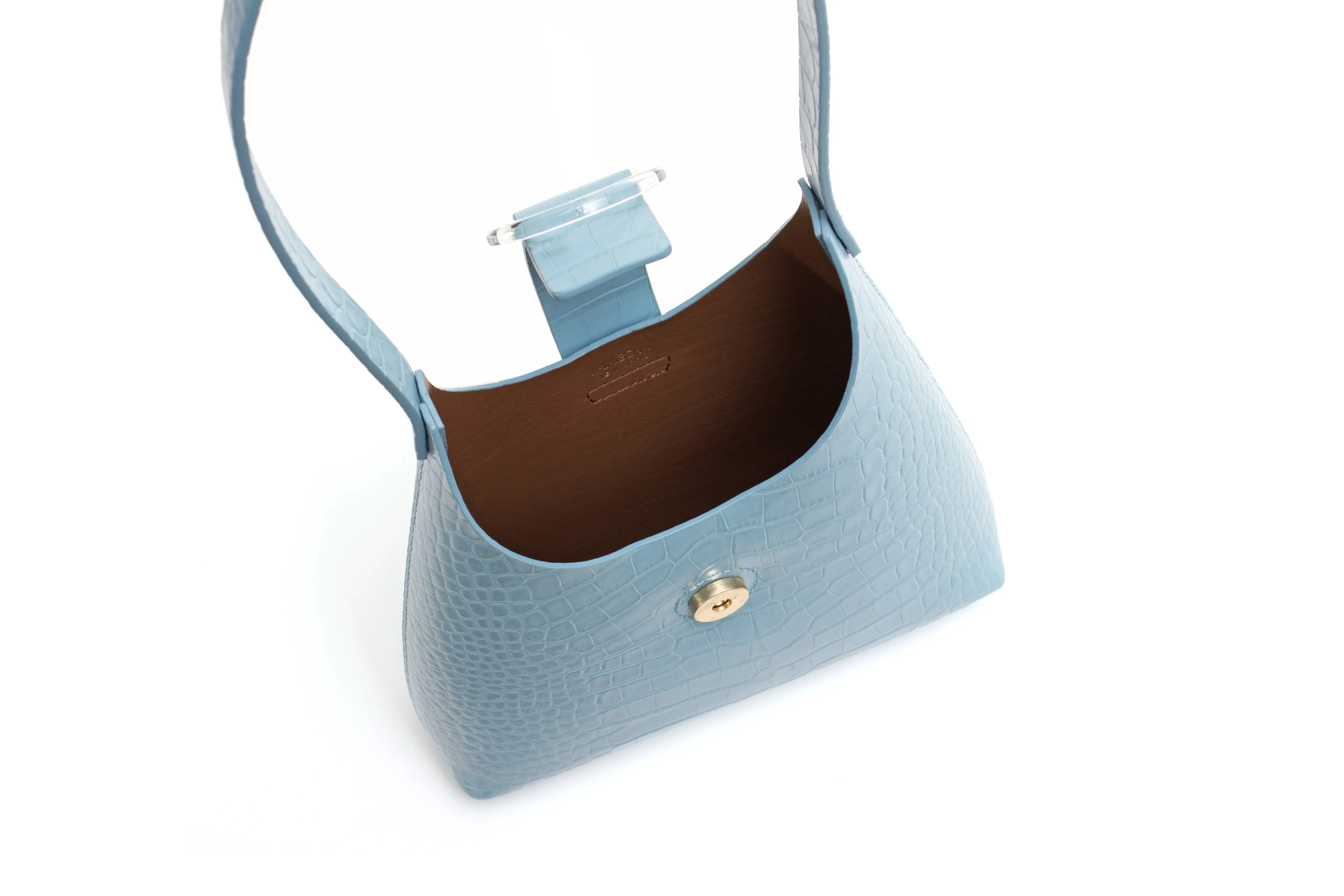 Nº44 Lucite Buckle Mini - Pale Blue Croc