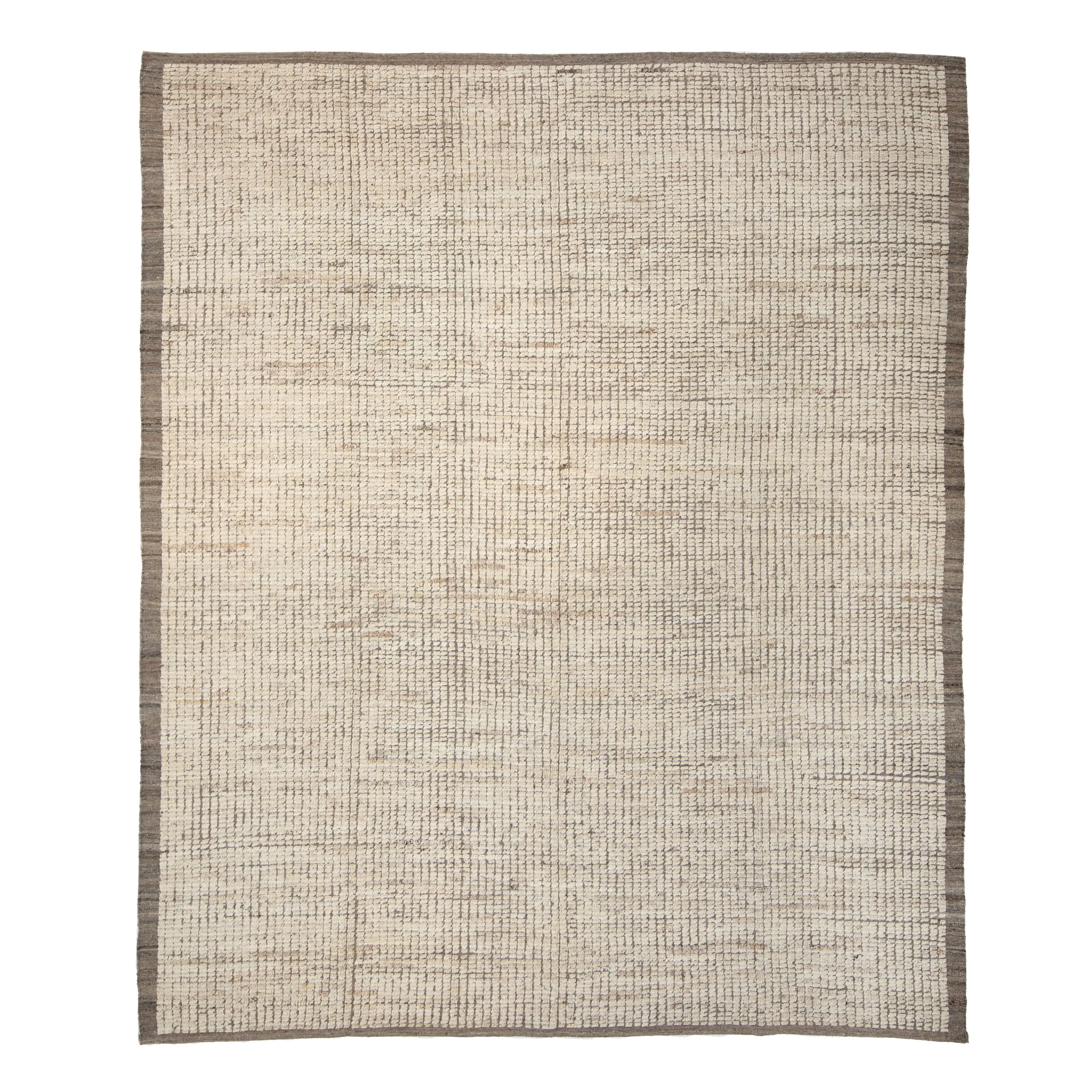 Natural Zameen Transitional Wool Rug - 8'11" x 10'1"