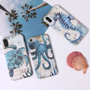Nautical Seahorse Glow iPhone Case