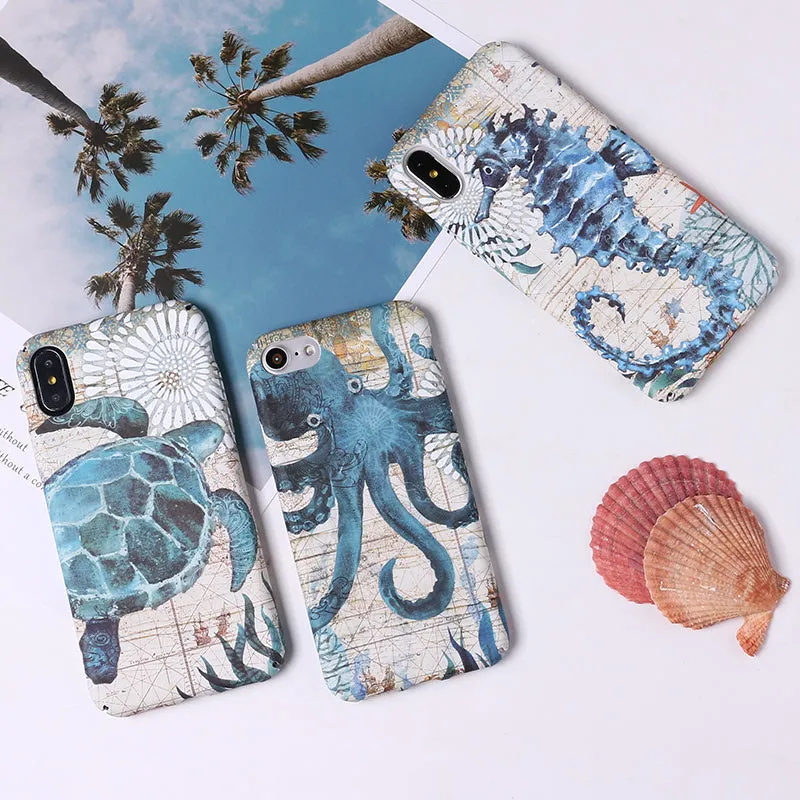 Nautical Seahorse Glow iPhone Case