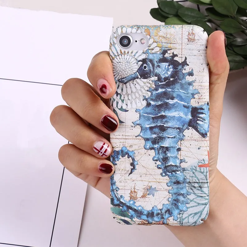 Nautical Seahorse Glow iPhone Case
