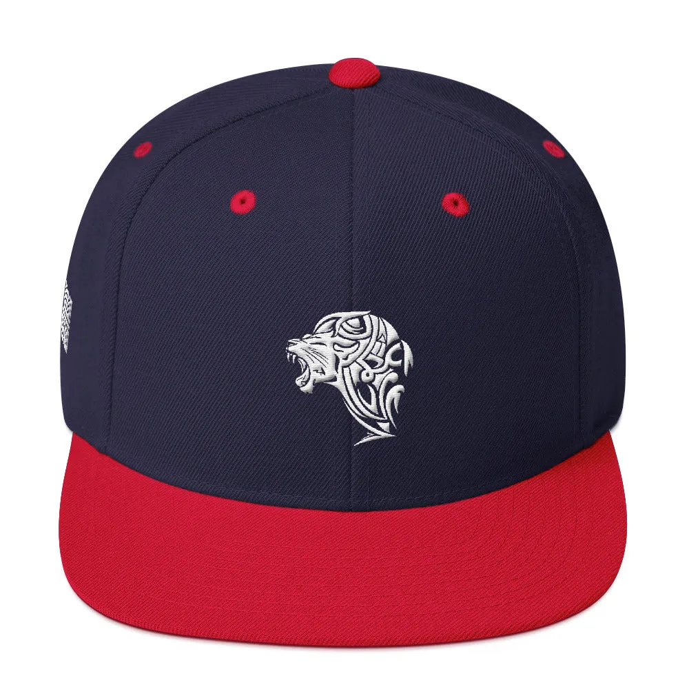 Navy Red Snapback Lion Hat
