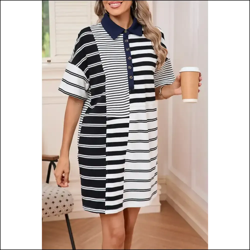 Needful Things: Black Striped Patchwork Dress - Warning: May Cause Stares 🖤