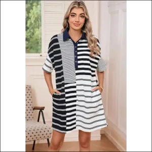 Needful Things: Black Striped Patchwork Dress - Warning: May Cause Stares 🖤