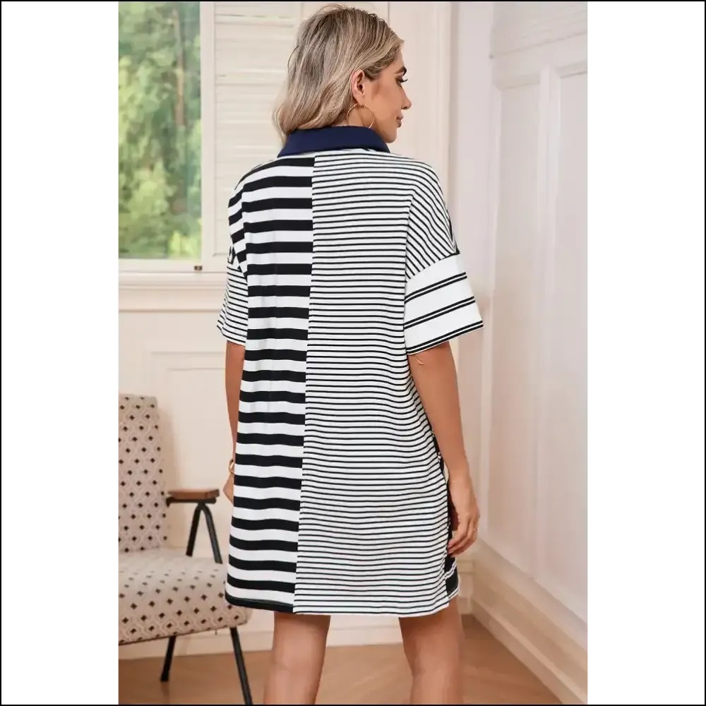 Needful Things: Black Striped Patchwork Dress - Warning: May Cause Stares 🖤