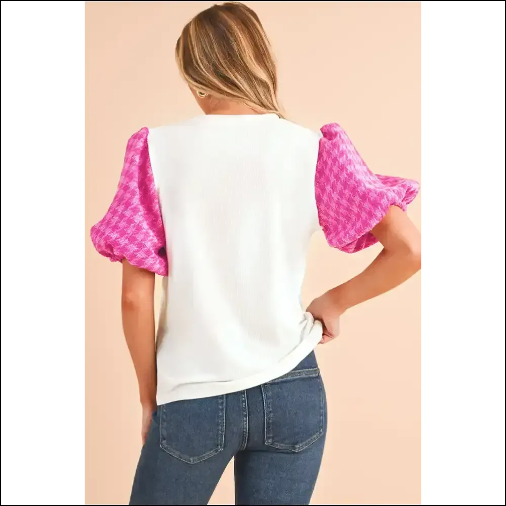 Needful Things: White Tweed Lantern Sleeve Blouse - Bow Down, Bitches 👑