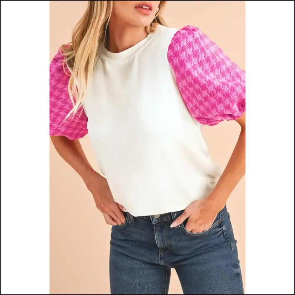 Needful Things: White Tweed Lantern Sleeve Blouse - Bow Down, Bitches 👑