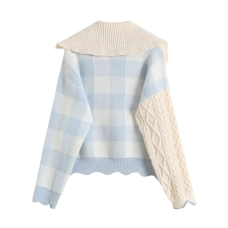 New Long Sleeve Doll Collar Knitting Sweater Women