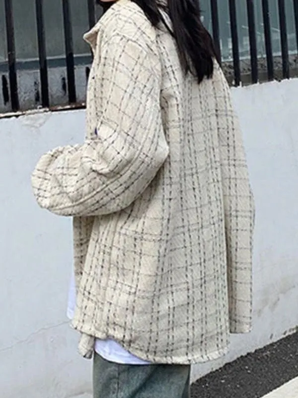 NEW Unisex Oversized Embroidered Checkered Tweed Jacket - Size XXL Retails $63 