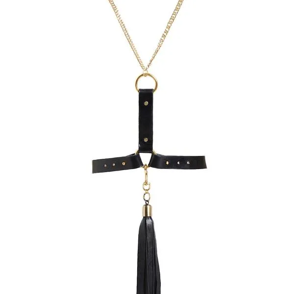 Nina Leather Harness Belt With Chain