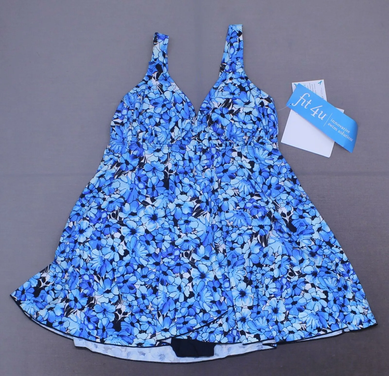 NWT Fit 4 U V-Neck Babydoll Flyaway Swim Dress. A350543 6