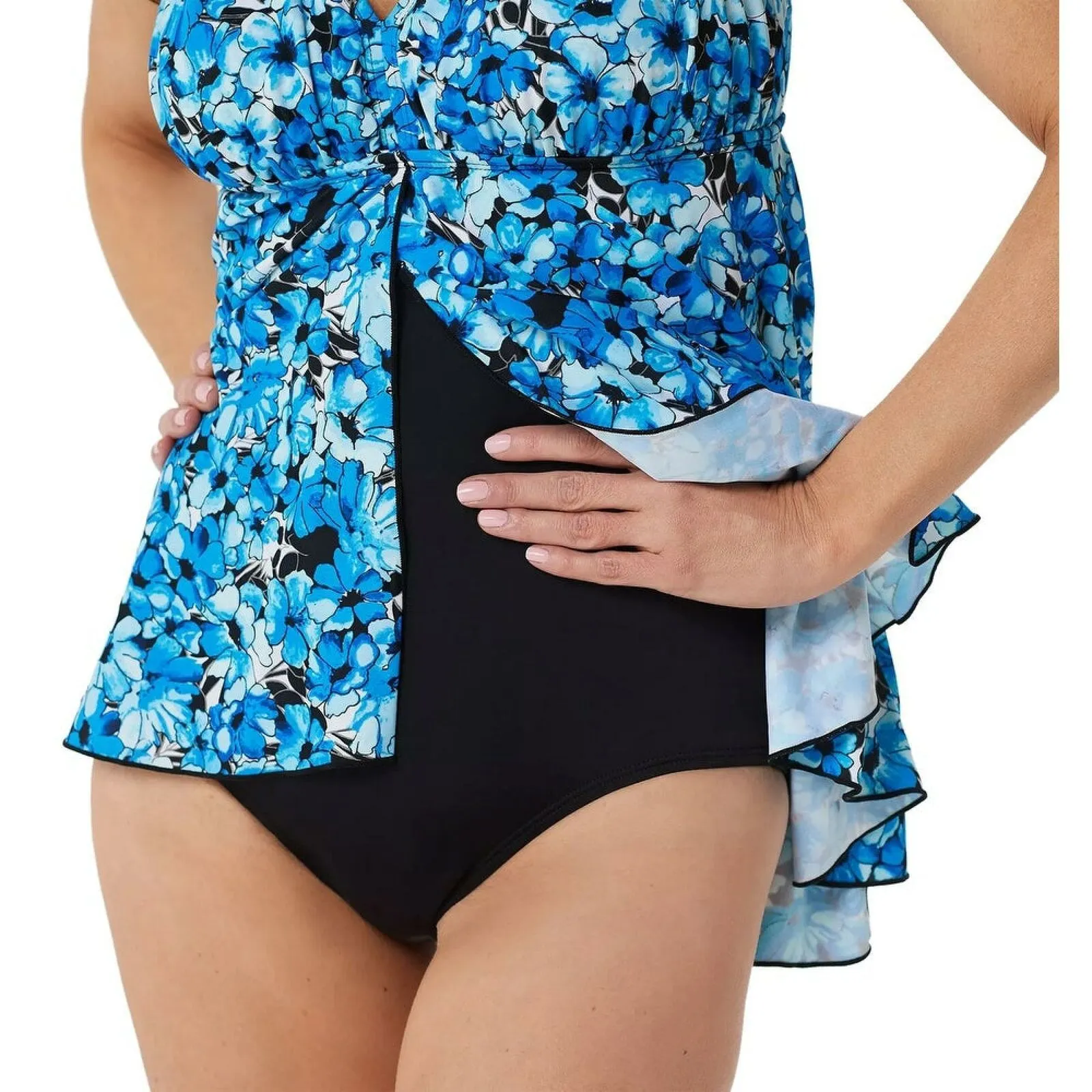 NWT Fit 4 U V-Neck Babydoll Flyaway Swim Dress. A350543 6