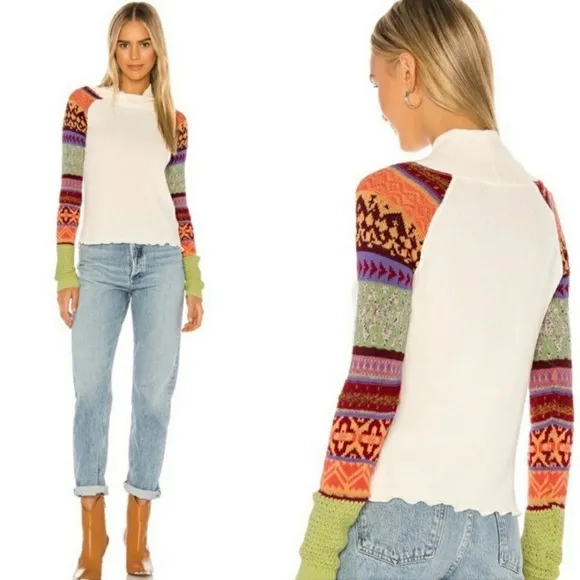 NWT Free People Prism Fair Isle Boho Sweater S