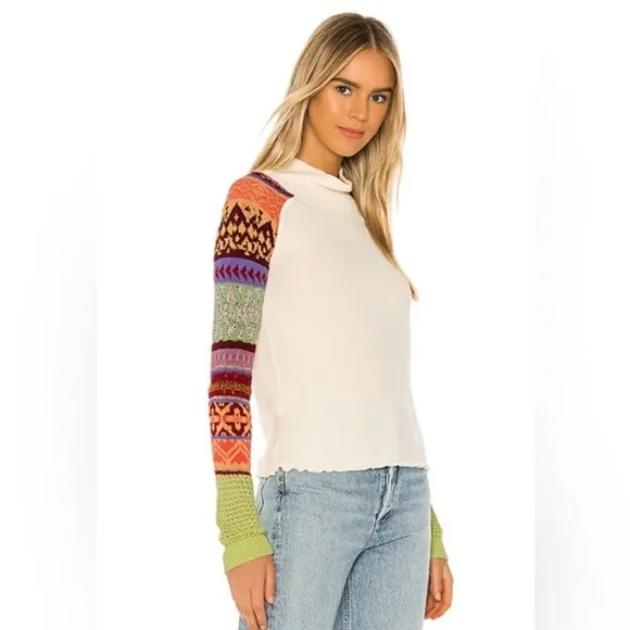 NWT Free People Prism Fair Isle Boho Sweater S