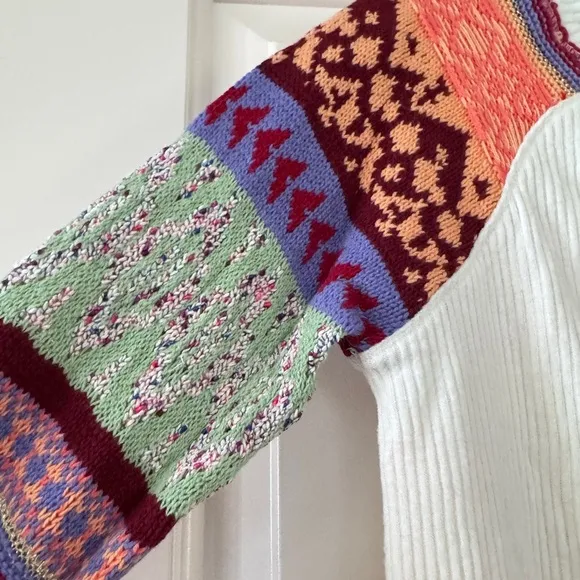NWT Free People Prism Fair Isle Boho Sweater S