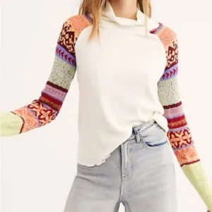 NWT Free People Prism Fair Isle Boho Sweater S