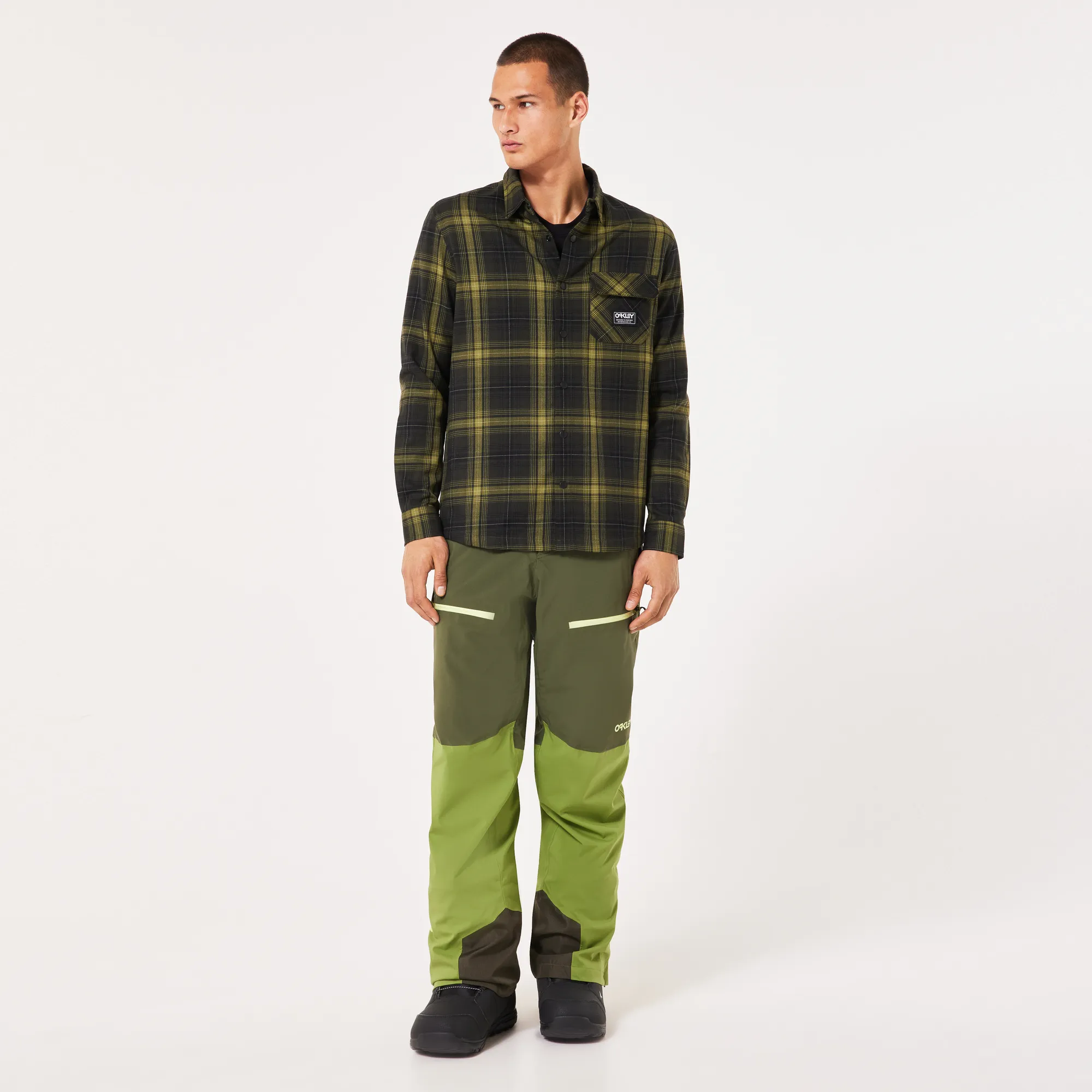 Oakley Butter Flannel Shirt Mens 2025 Black / Fern Check