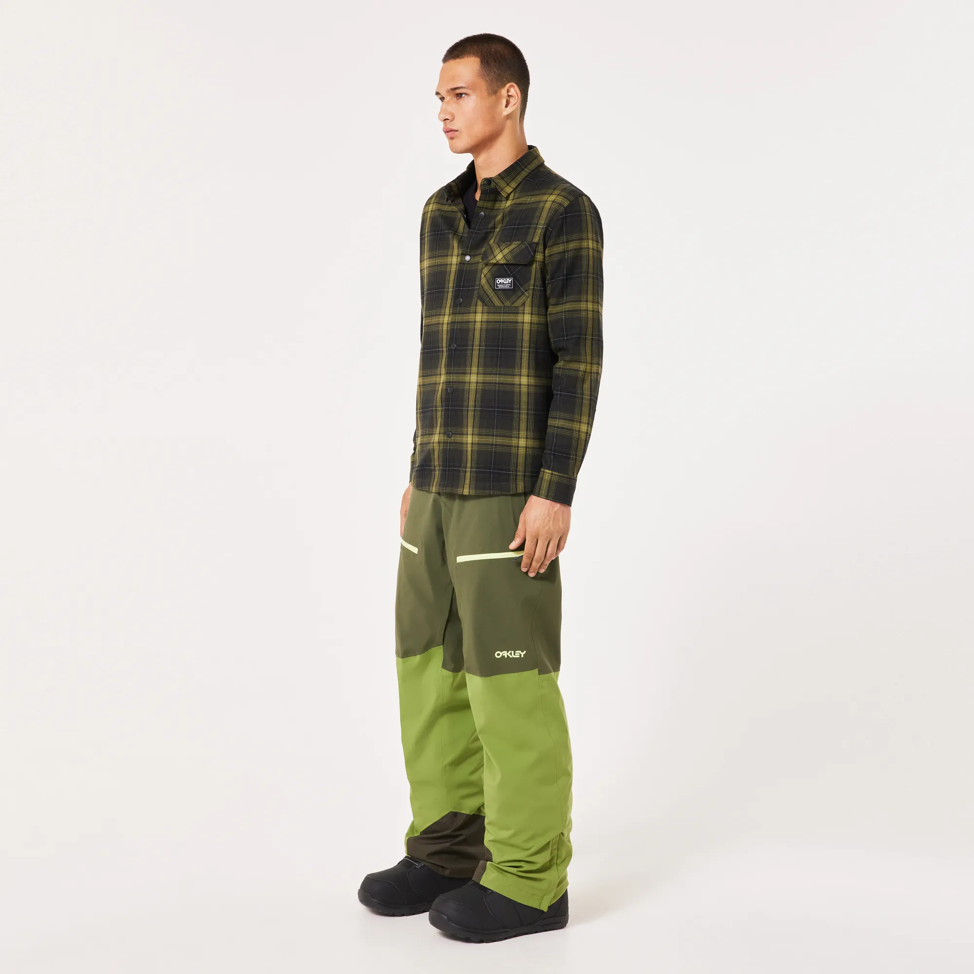 Oakley Butter Flannel Shirt Mens 2025 Black / Fern Check