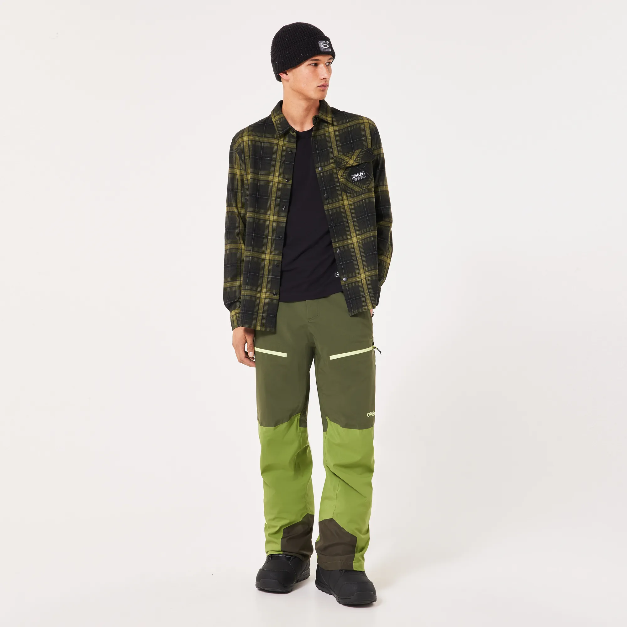 Oakley Butter Flannel Shirt Mens 2025 Black / Fern Check