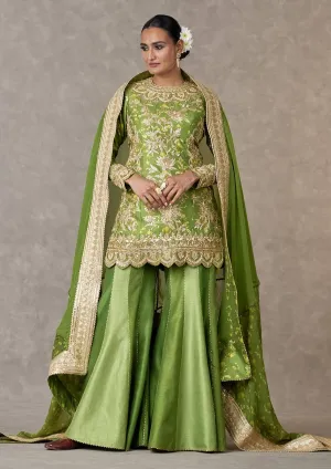 Olive green narangi bagh sharara set