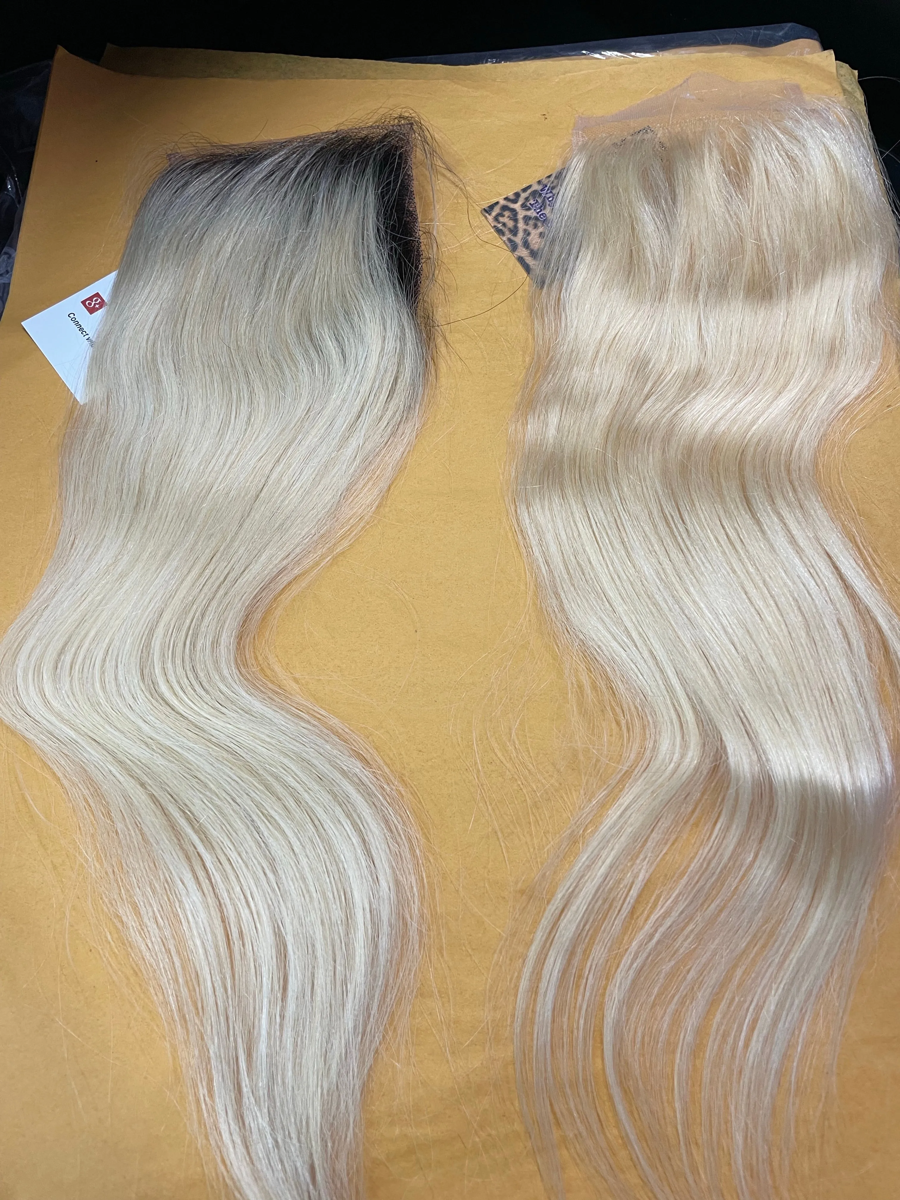 Ombre 1B/Platinum Blonde Lace Closure |Straight |Body-Wave| 100% UNPROCESSED HUMAN HAIR HD LACE CLOSURES