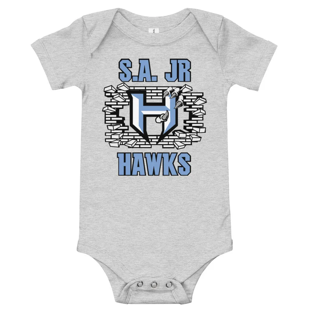 Onesie ~ Jr Hawks Brick Wall Baby Short Sleeve