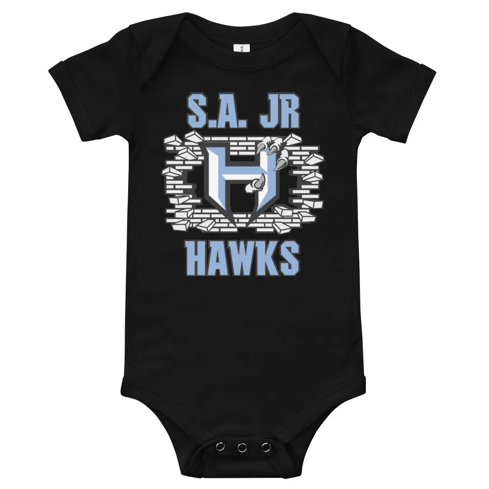 Onesie ~ Jr Hawks Brick Wall Baby Short Sleeve