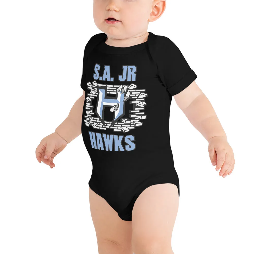 Onesie ~ Jr Hawks Brick Wall Baby Short Sleeve