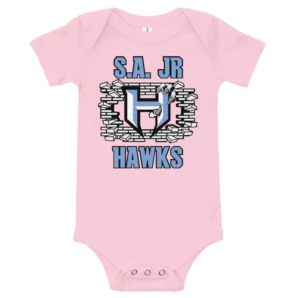 Onesie ~ Jr Hawks Brick Wall Baby Short Sleeve