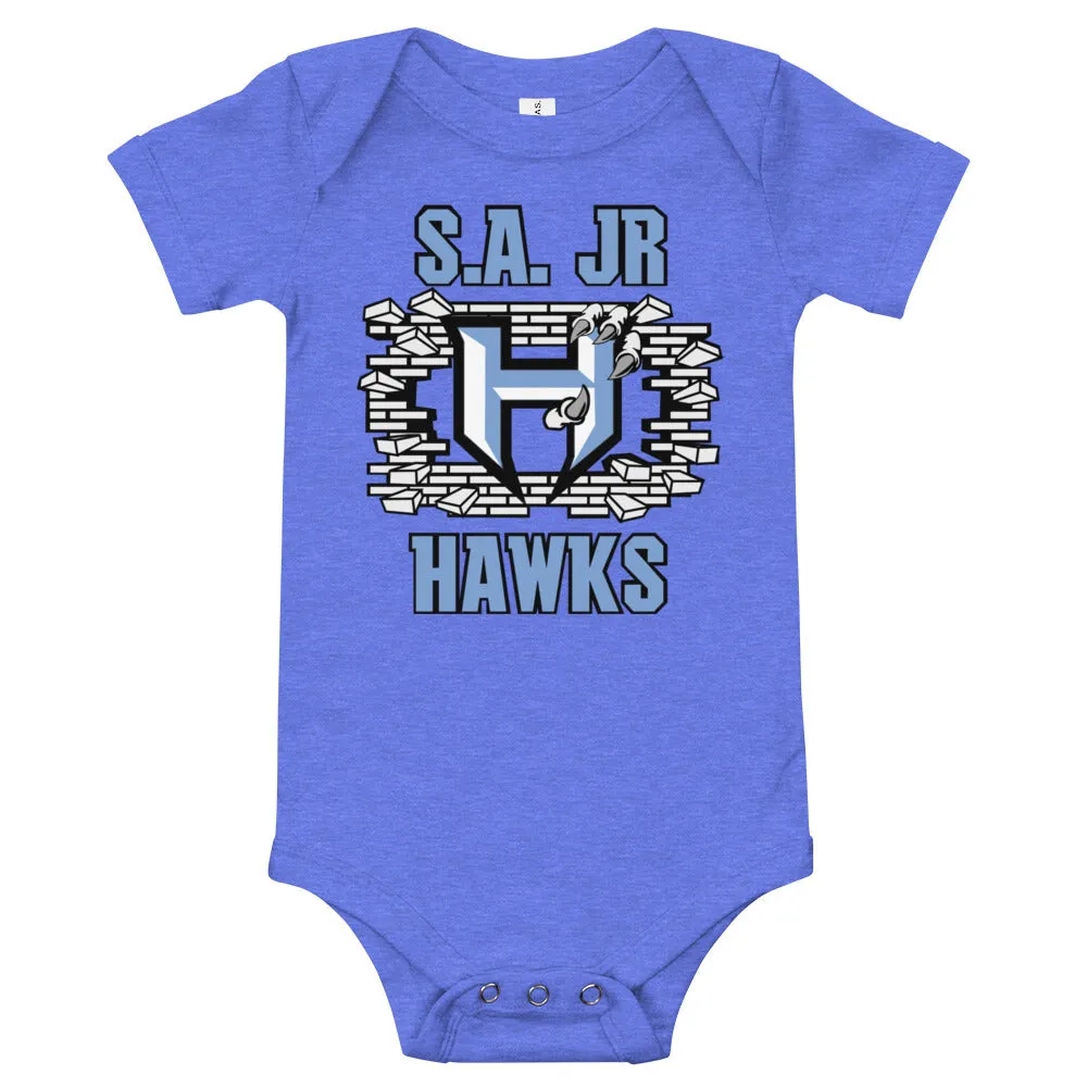 Onesie ~ Jr Hawks Brick Wall Baby Short Sleeve