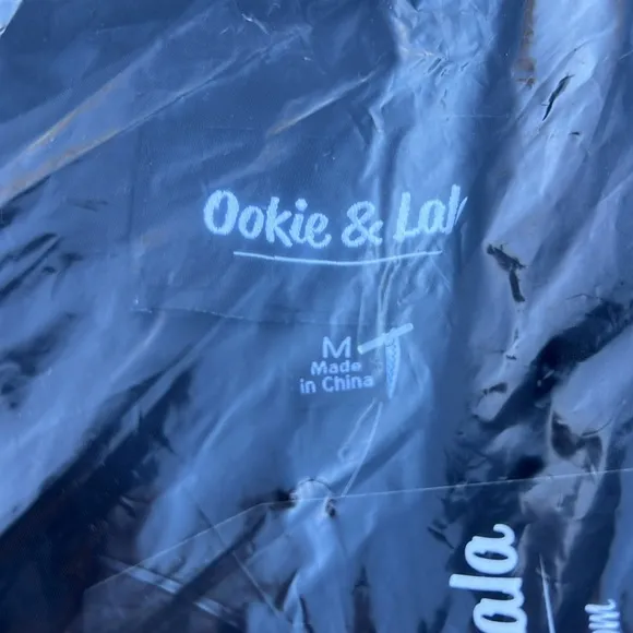 OOKIE &amp; LALA Black Super Soft WASHABLE Faux Leather Mix Quilt Drape Jacket NWT