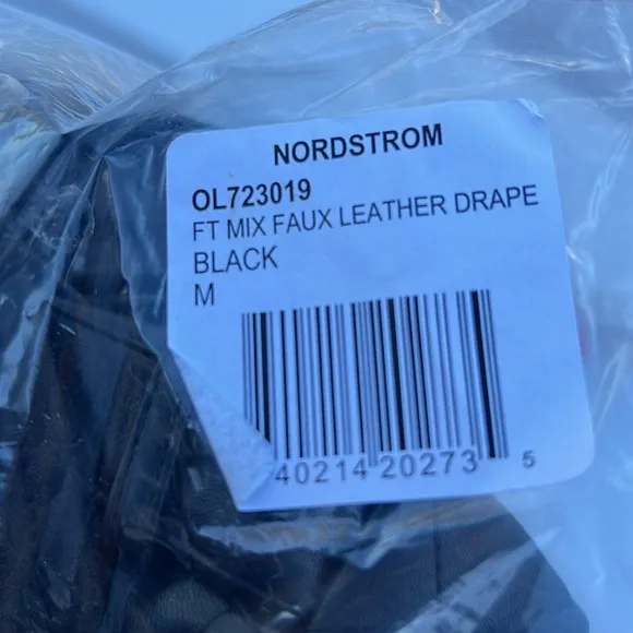 OOKIE &amp; LALA Black Super Soft WASHABLE Faux Leather Mix Quilt Drape Jacket NWT