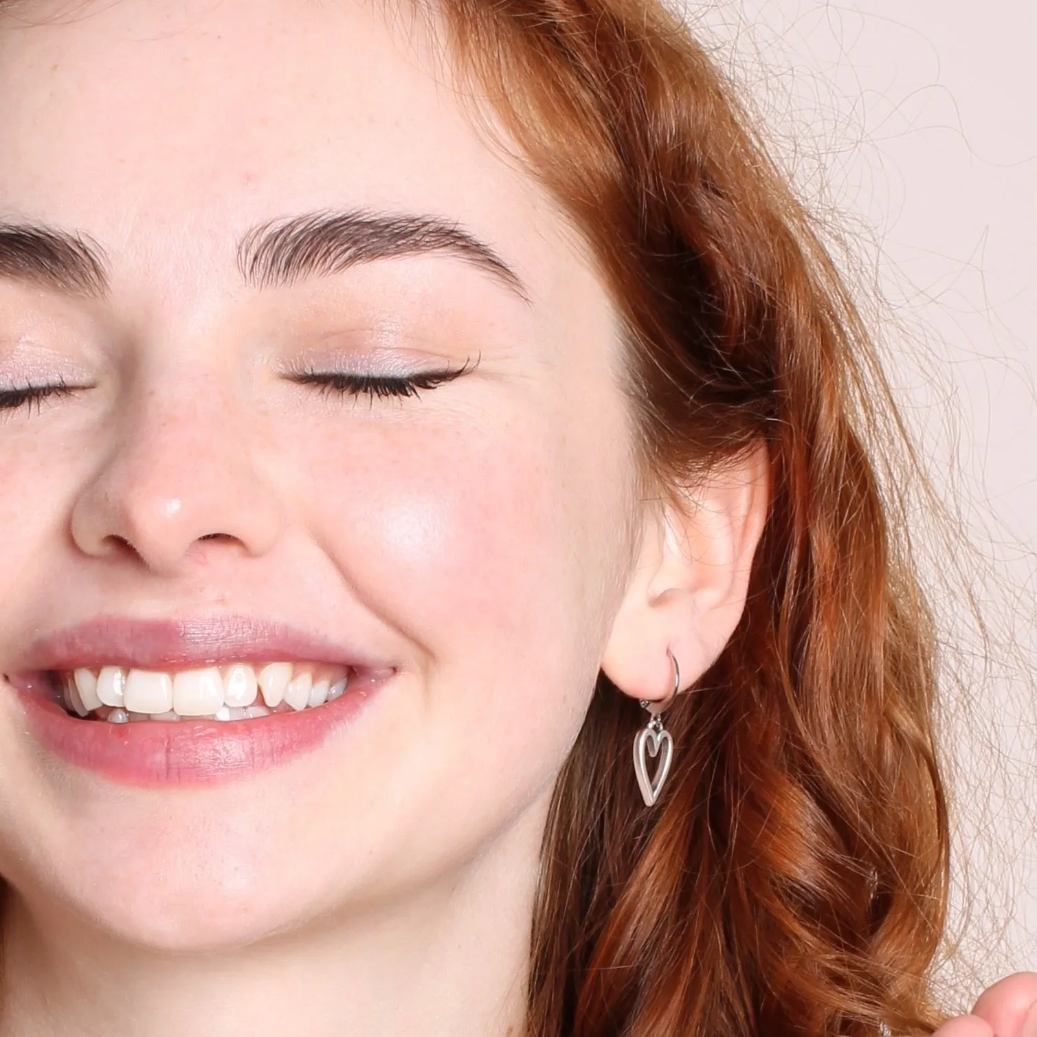 Open Heart Huggie Hoops