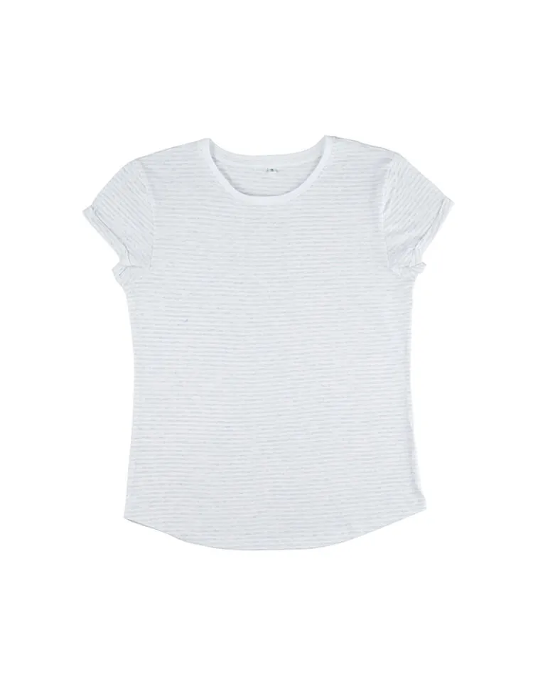 Organic Cotton Rolled Sleeve T-shirt: Womens