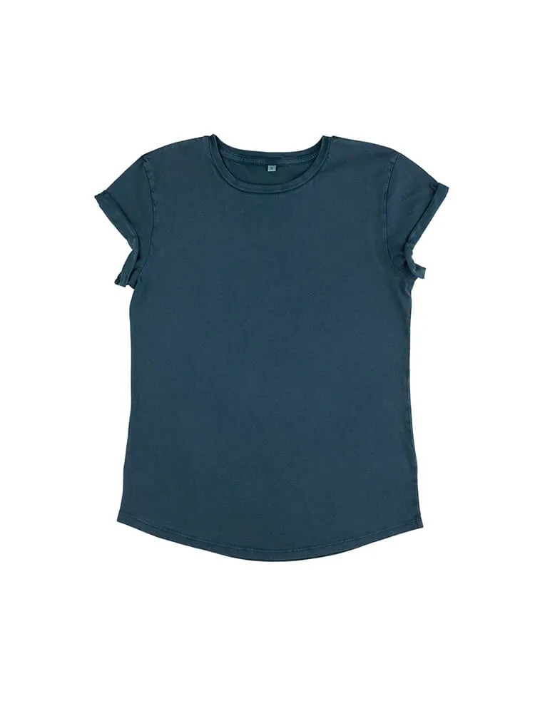Organic Cotton Rolled Sleeve T-shirt: Womens