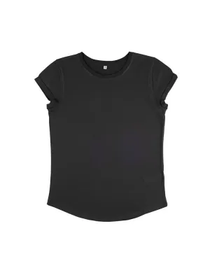 Organic Cotton Rolled Sleeve T-shirt: Womens