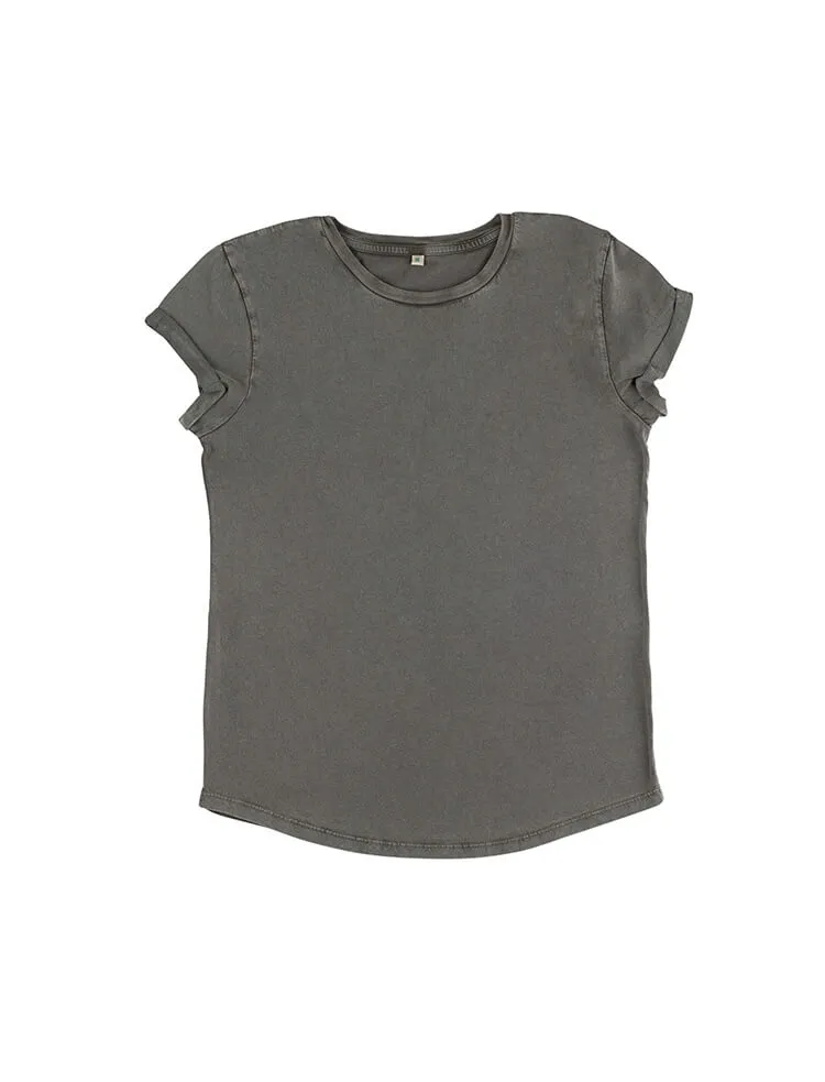 Organic Cotton Rolled Sleeve T-shirt: Womens