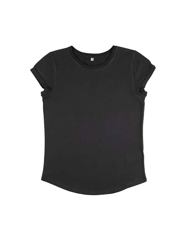 Organic Cotton Rolled Sleeve T-shirt: Womens