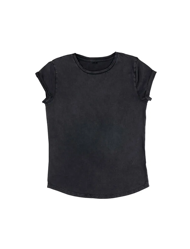 Organic Cotton Rolled Sleeve T-shirt: Womens