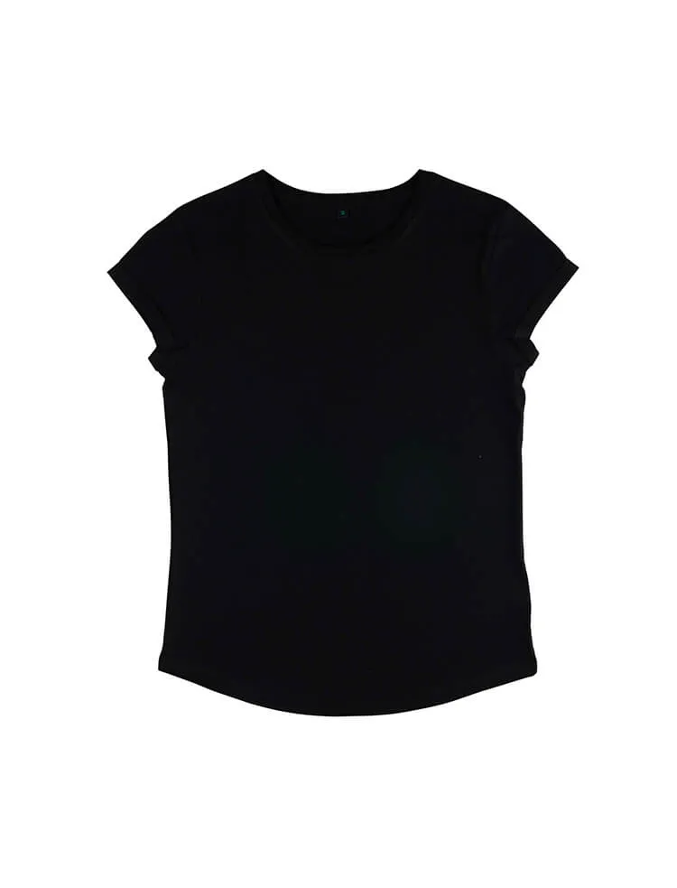 Organic Cotton Rolled Sleeve T-shirt: Womens