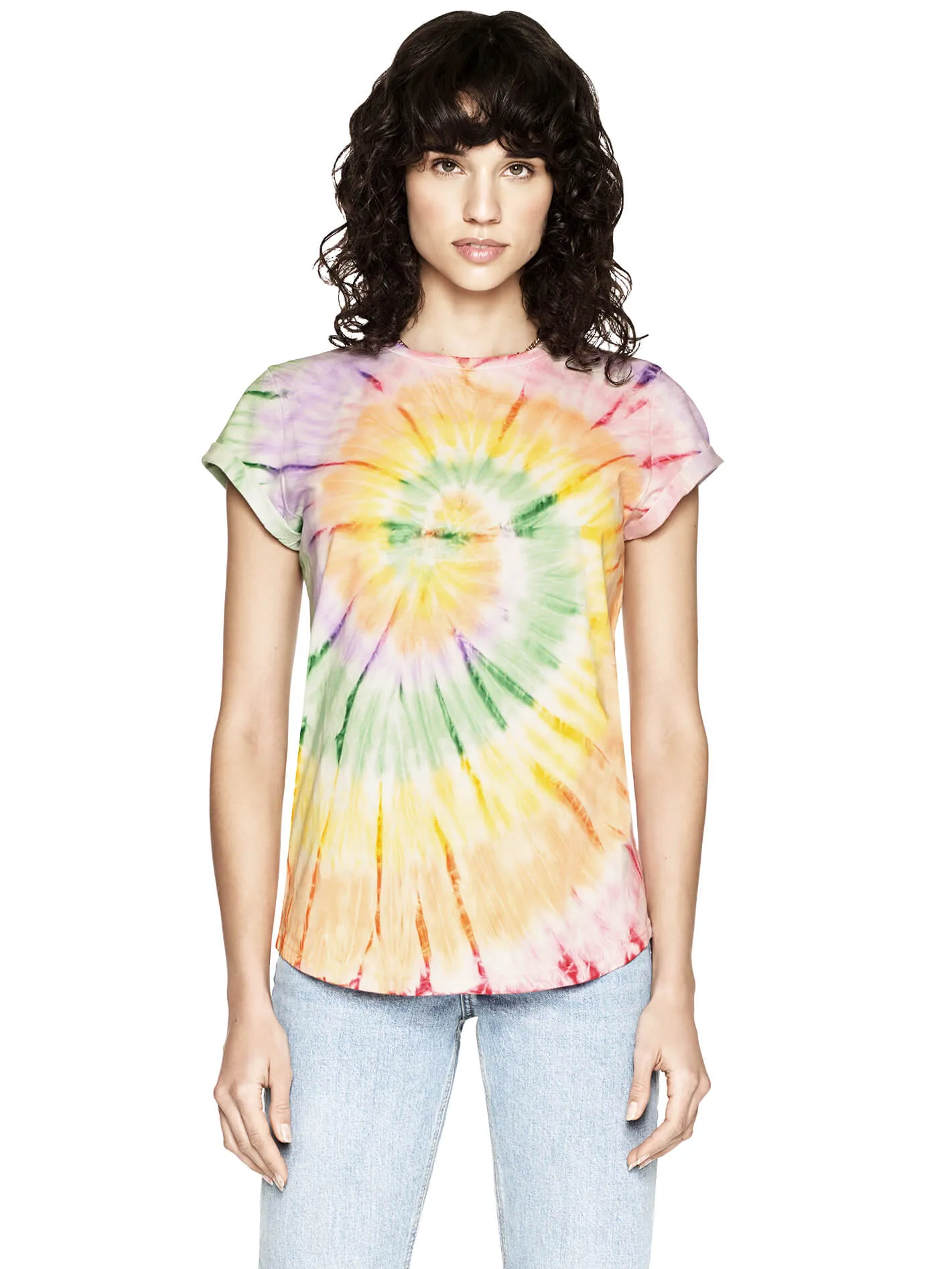Organic Cotton Rolled Sleeve T-shirt: Womens