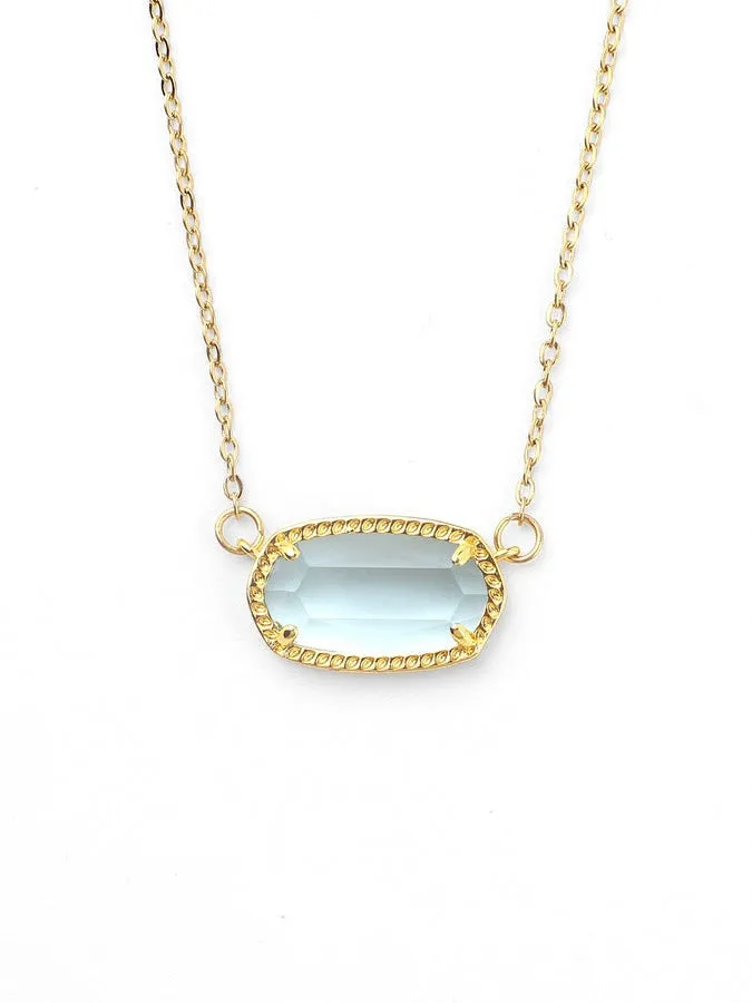 Oval Birthstone Pendant Necklace