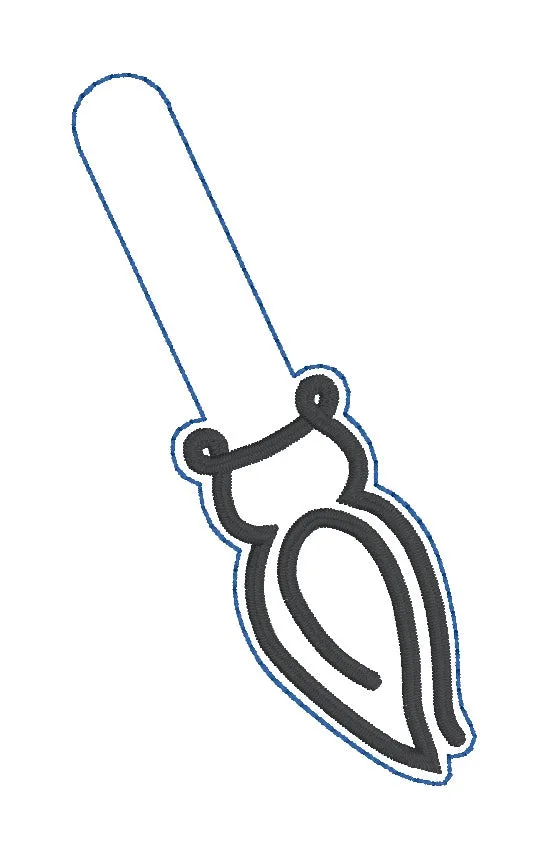 Owl Minimalist Applique snap tab and eyelet fob machine embroidery file (single and multi files included)  DIGITAL DOWNLOAD