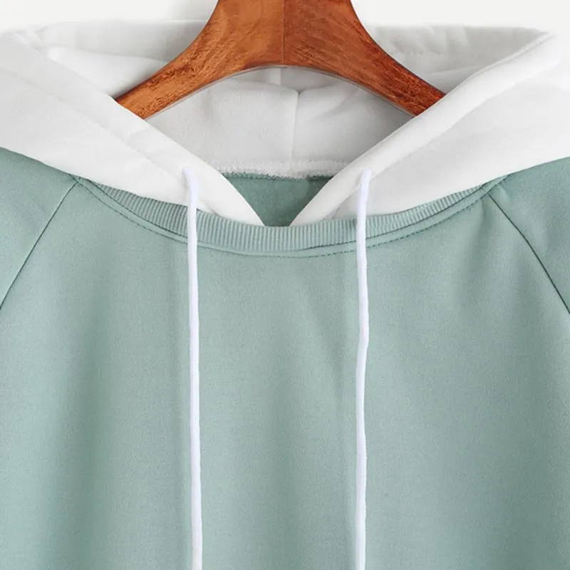 Pale Green Patchwork Hoodie
