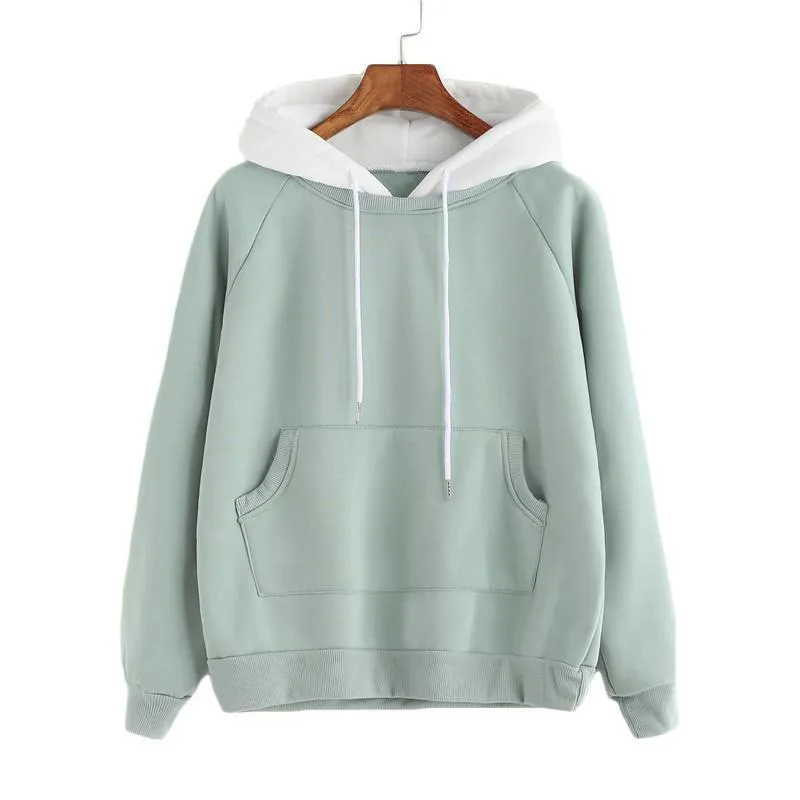 Pale Green Patchwork Hoodie