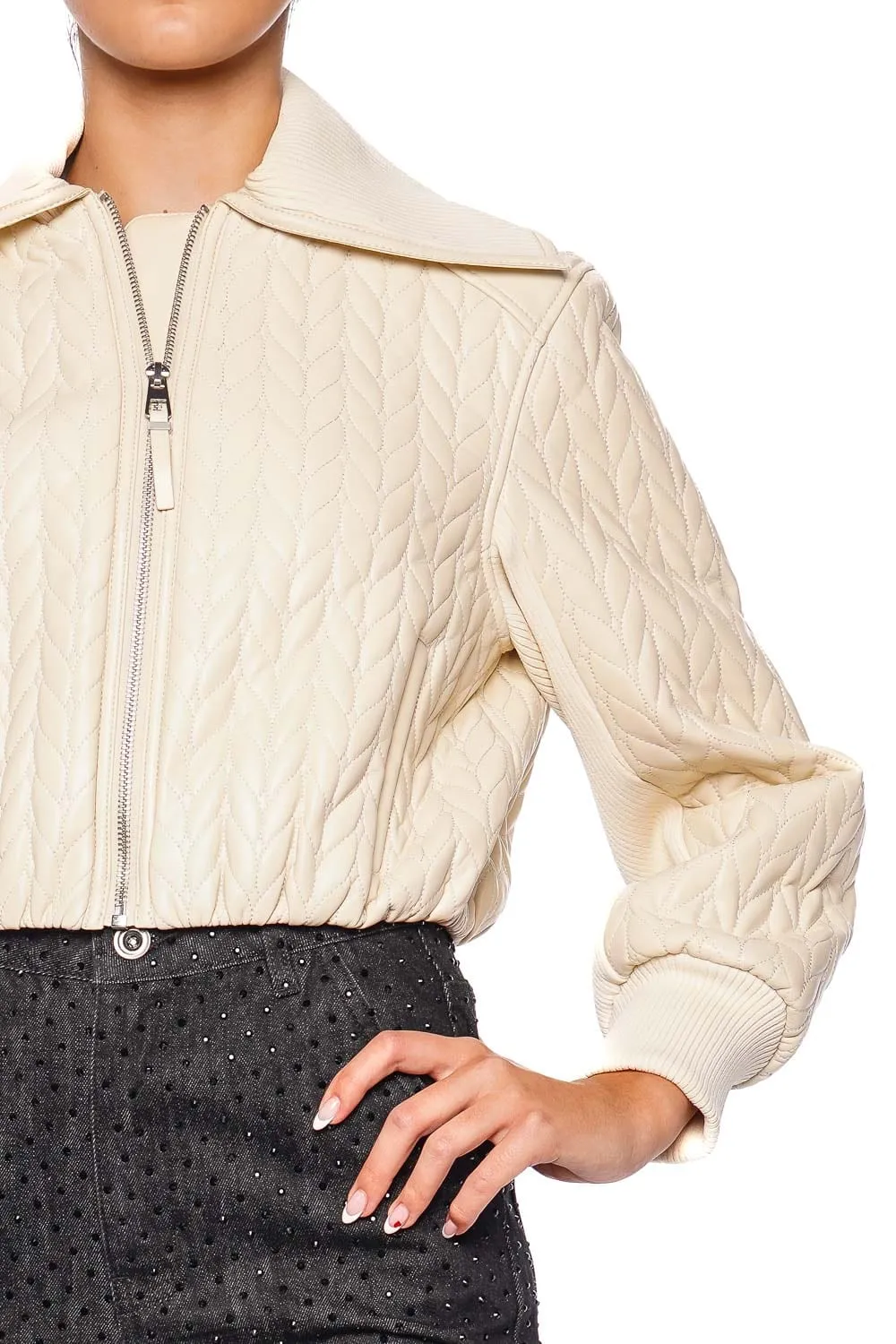 Palmer Coconut Quilted Crop Jacket