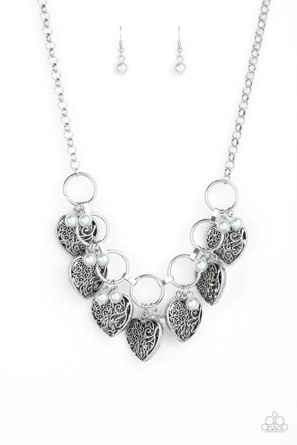 Paparazzi Very Valentine Necklace Silver
