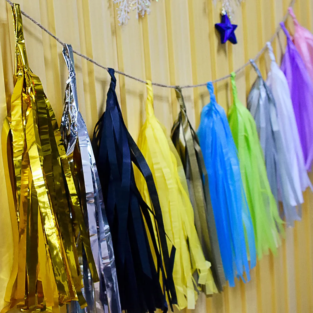 Paper Tassel Assembled or DIY Tassel Garland Wedding Photo Backdrop Birthday Party Decorations 12" light purple 1bag