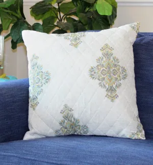 Pastel Patterned Quilted Throw Pillow Cover